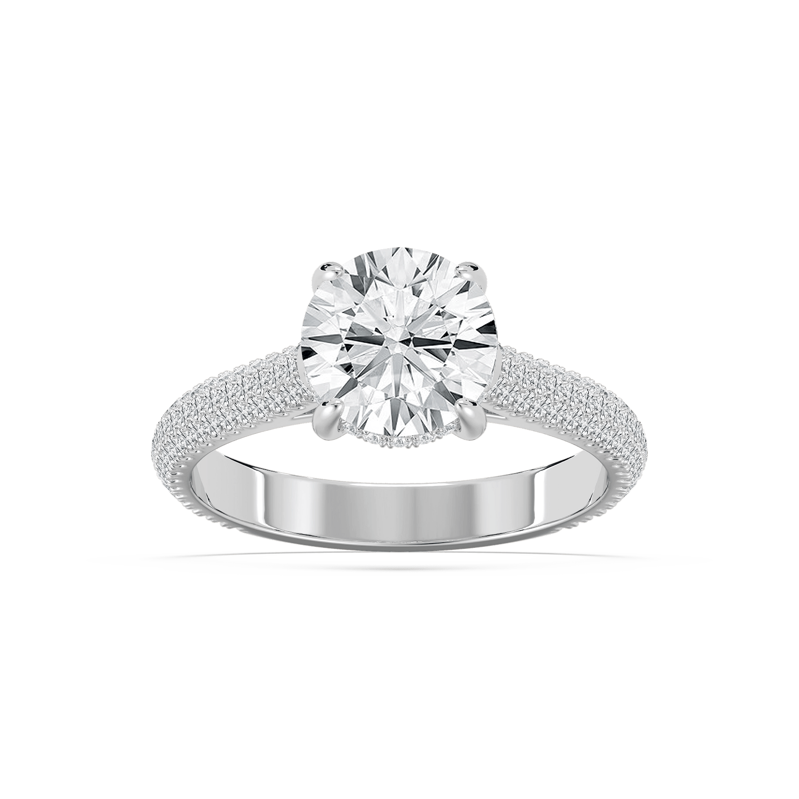 Jessa Luxe Pave Round Engagement Ring in Rose Gold