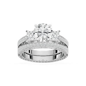Julie Lab Grown Diamond Three Stone Channel Wedding Set