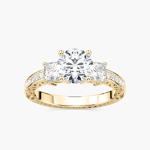 Julie Round Lab Grown Diamond Channel Three Stone Engagement Ring