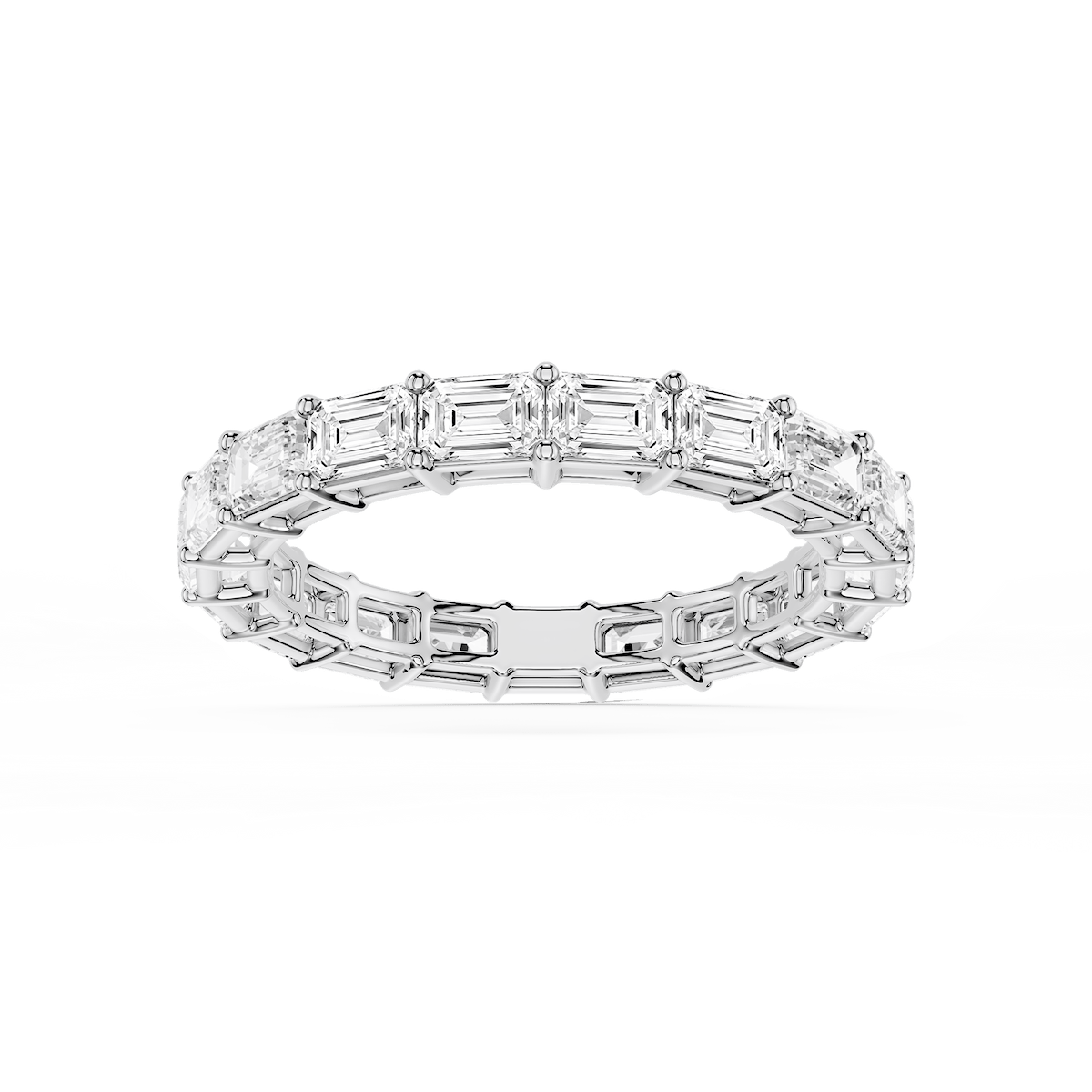 Juliet Emerald Lab Grown Diamond East West Shared Prong Eternity Band