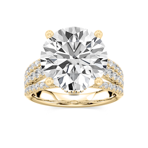 Juniper 10 7/8 ctw Round Lab Grown Diamond Triple Row Side Stone Engagement Ring - Signature Collection