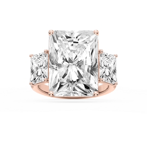 Kelly 19 ¹⁄₄ ctw Radiant Lab Grown Diamond Pave Three Stone Engagement Ring - Signature Collection