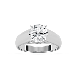Kelse 2 ctw Round Lab Grown Diamond Luxe Wide Band Trellis Solitaire Engagement Ring