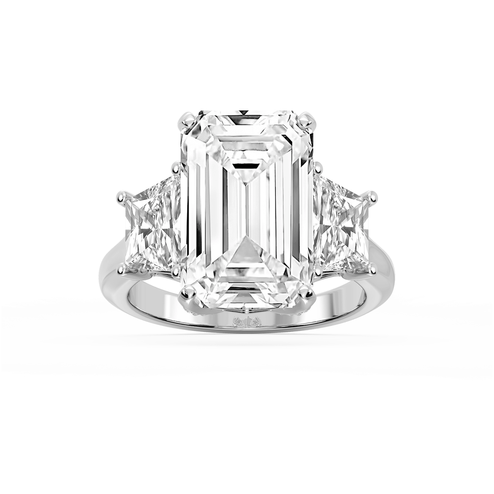 Kinsley 12 ¼ ctw Emerald Lab Grown Diamond Three Stone Engagement Ring - Signature Collection