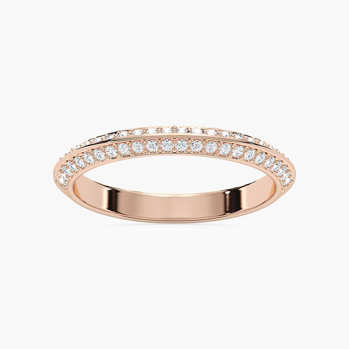 Autumn 1/3 ctw Round Lab Grown Diamond Knife Edge Pave Wedding Band