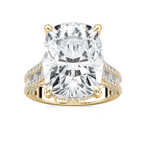 Kristina 17 ⅓ ctw Elongated Cushion Lab Grown Diamond Hidden Halo Engagement Ring - Signature Collection