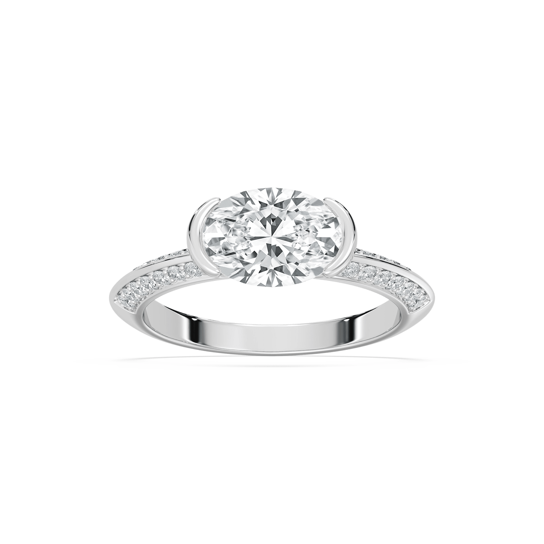Kyra Semi Bezel Engagement Ring in Rose Gold