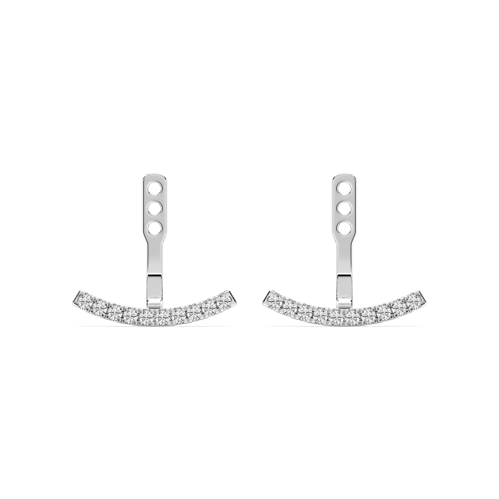 1/5 ctw Round Lab Grown Diamond Curved Bar Earring Jackets