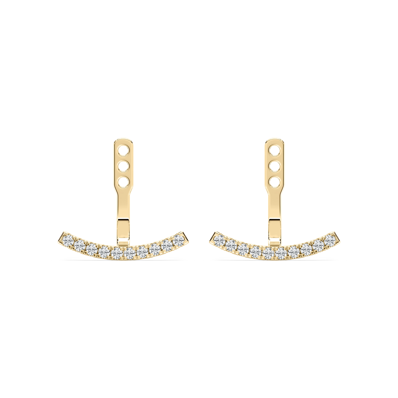 1/5 ctw Round Lab Grown Diamond Curved Bar Earring Jackets
