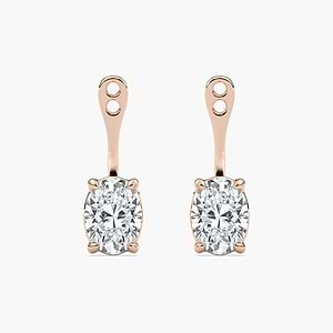 Oval Lab Grown Diamond Drop Earring Jackets