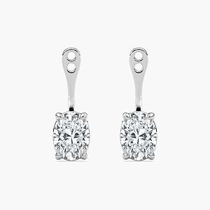 Oval Lab Grown Diamond Drop Earring Jackets