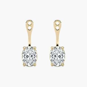 Oval Lab Grown Diamond Drop Earring Jackets