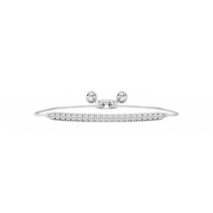 Round Lab Grown Diamond Adjustable Bolo Bracelet