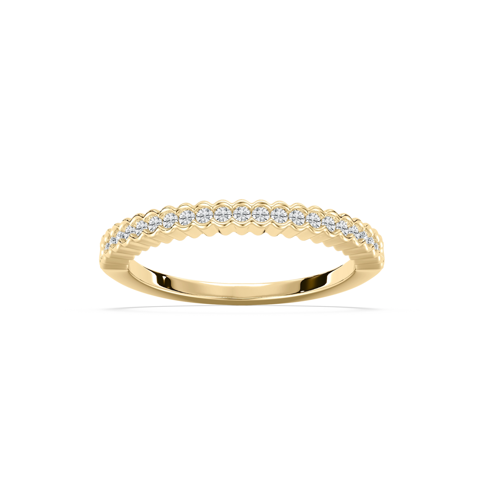 Rivka 1/4 ctw Round Lab Grown Diamond Half Bezel Set Stackable Band