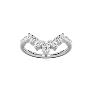 Laci 3/4 ctw Pear and Round Lab Grown Diamond Graduated Curved Band