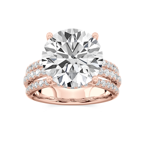 Lasha 11 ⅕ ctw Round Lab Grown Diamond Triple Row Hidden Halo Engagement Ring - Signature Collection