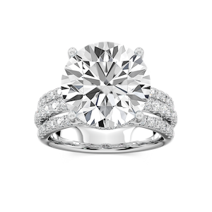 Lasha 11 ⅕ ctw Round Lab Grown Diamond Triple Row Hidden Halo Engagement Ring - Signature Collection