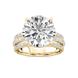 Lasha 11 ⅕ ctw Round Lab Grown Diamond Triple Row Hidden Halo Engagement Ring - Signature Collection