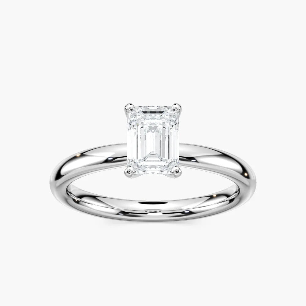 Lauren 1 ctw Emerald Lab Grown Diamond Traditional Four Prong Solitaire Engagement Ring