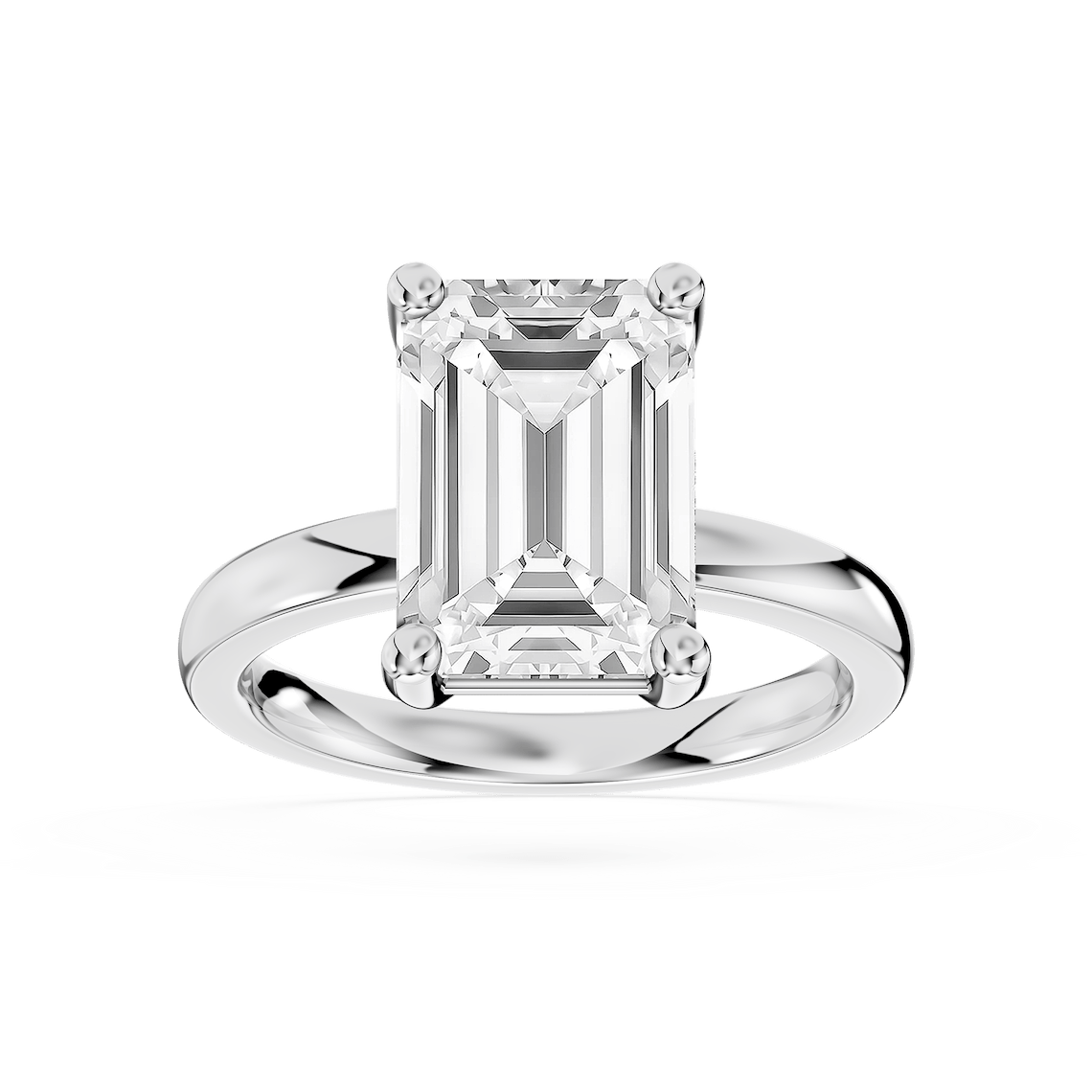 Lauren 4 ctw Emerald Lab Grown Diamond Traditional Four Prong Solitaire Engagement Ring