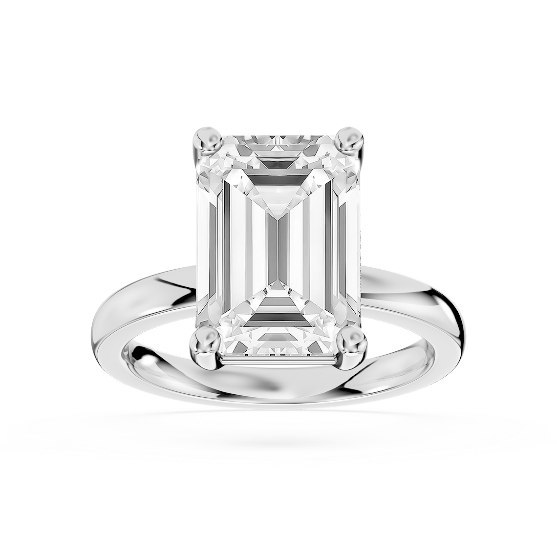 Lauren 5 ctw Emerald Lab Grown Diamond Traditional Four Prong Solitaire Engagement Ring