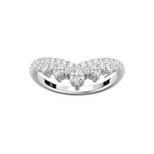 Lena 5/8 ctw Round Lab Grown Diamond Chevron Curved Band