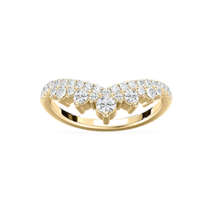 Lena 5/8 ctw Round Lab Grown Diamond Chevron Curved Band