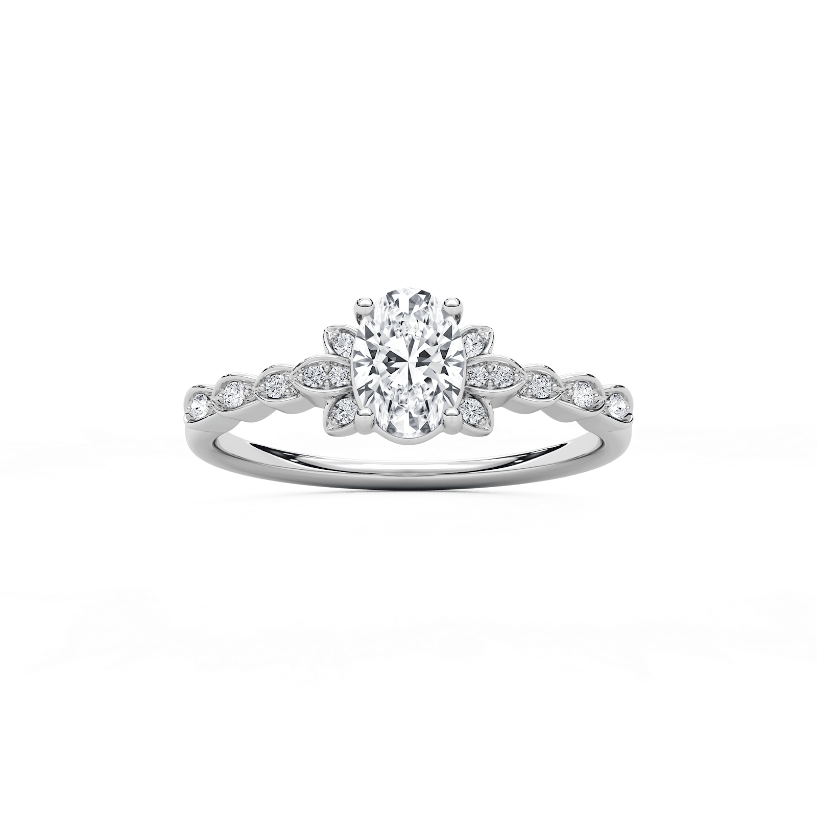 Leonie Petite Oval Engagement Ring in Rose Gold