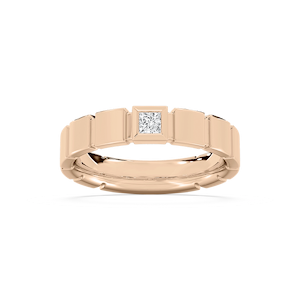 Liam 1/6 ct Princess Lab Grown Diamond 4.80mm Bezel Mens Wedding Band