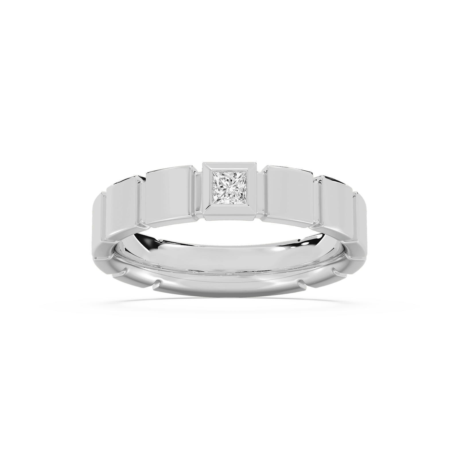 Liam Square Cut Band in Rose Gold