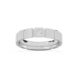 Liam 1/6 ct Princess Lab Grown Diamond 4.80mm Bezel Mens Wedding Band