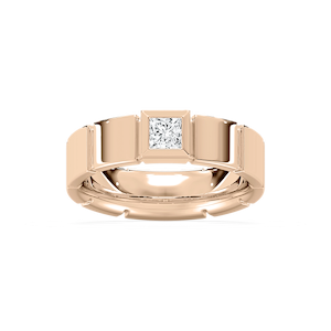 Liam 3/8 ct Princess Lab Grown Diamond 6.25mm Bezel Mens Wedding Band