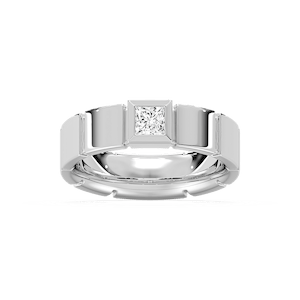 Liam 3/8 ct Princess Lab Grown Diamond 6.25mm Bezel Mens Wedding Band