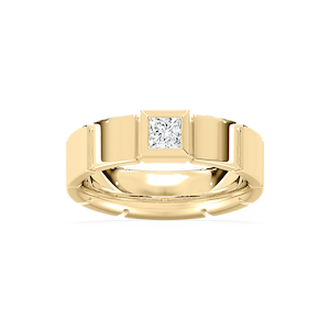 Liam 3/8 ct Princess Lab Grown Diamond 6.25mm Bezel Mens Wedding Band
