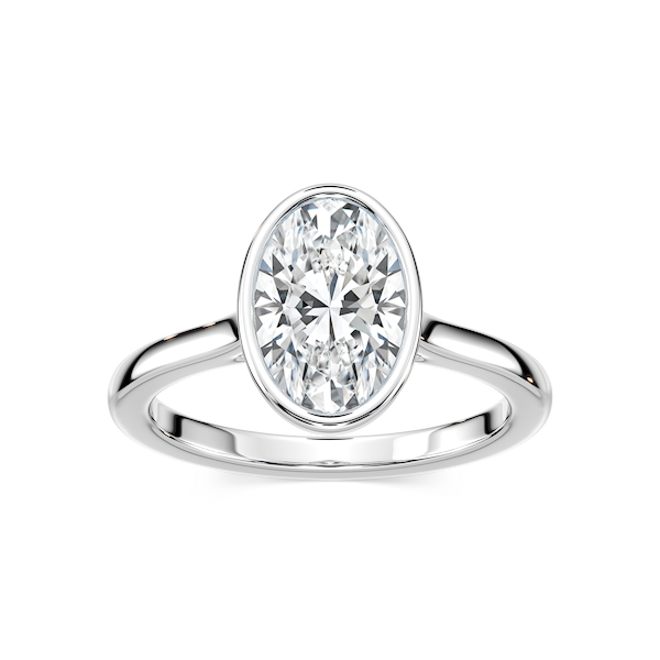 Melodie Oval Lab Grown Diamond Bezel Solitaire Engagement Ring