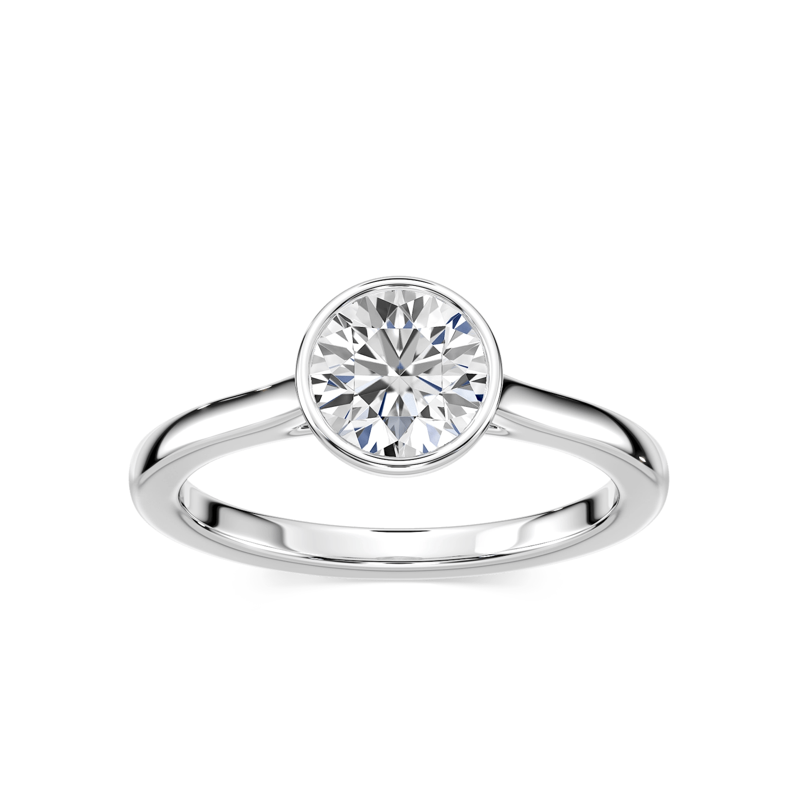 Melodie Lab Grown Diamond Bezel Solitaire Engagement Ring