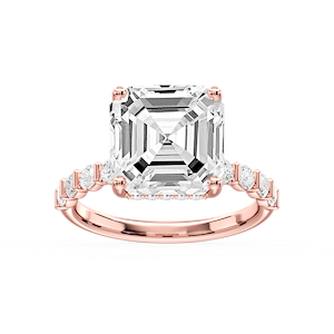 Lillie Asscher Lab Grown Diamond Bar Set Hidden Halo Engagement Ring