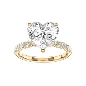 Lillie Heart Lab Grown Diamond Bar Set Hidden Halo Engagement Ring