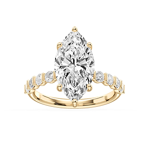 Lillie Marquise Lab Grown Diamond Bar Set Hidden Halo Engagement Ring