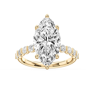 Lillie Marquise Lab Grown Diamond Bar Set Hidden Halo Engagement Ring