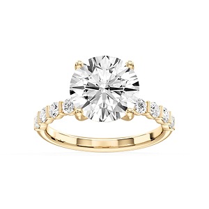 Lillie Round Lab Grown Diamond Bar Set Hidden Halo Engagement Ring
