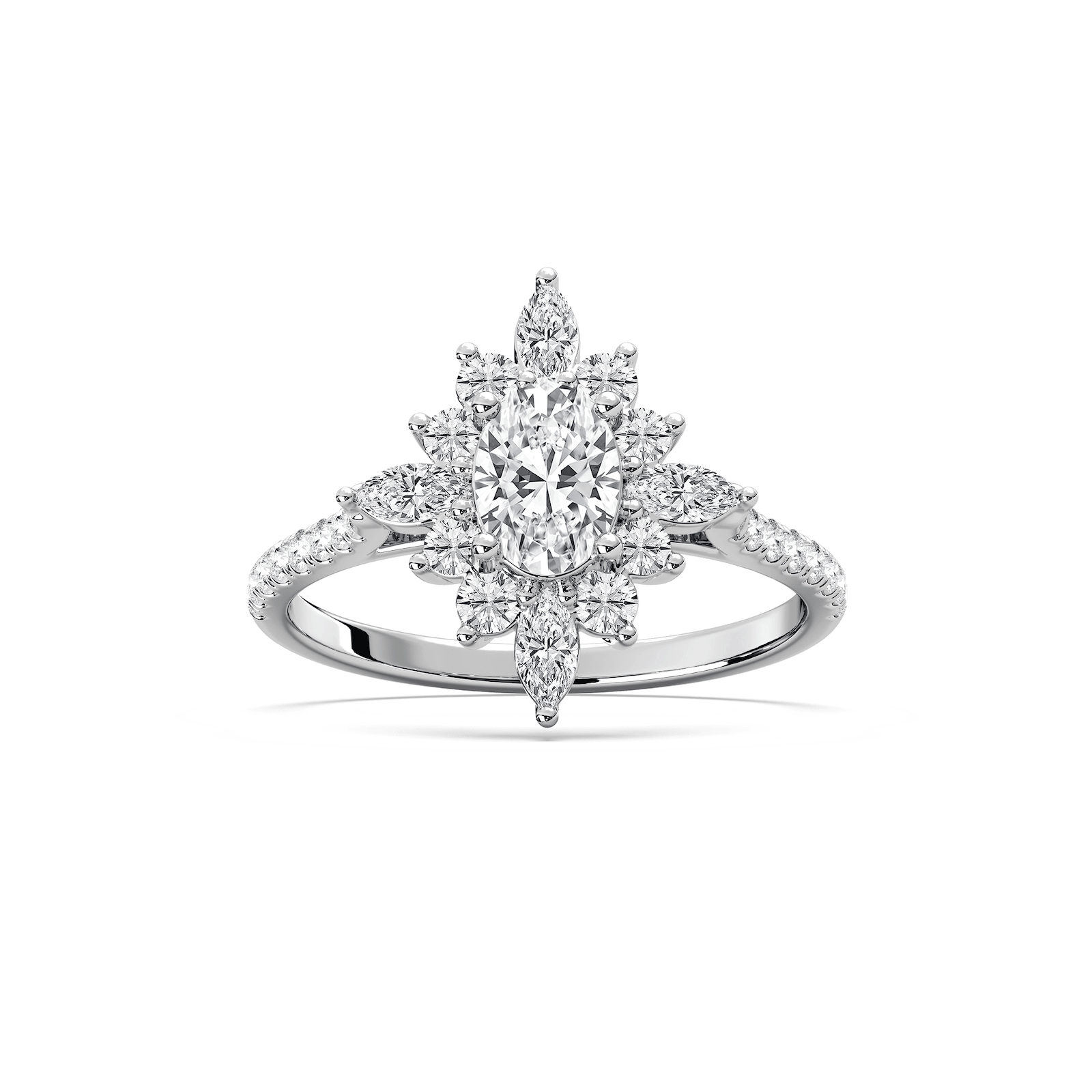 Lillith Petite Oval Engagement Ring in Rose Gold