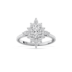 Lillith 1 ¹⁄₄ ctw Oval Lab Grown Diamond Ornate Halo Engagement Ring