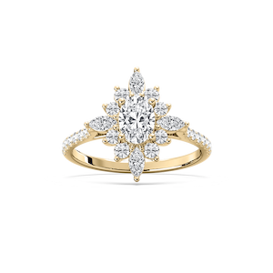 Lillith 1 ¹⁄₄ ctw Oval Lab Grown Diamond Ornate Halo Engagement Ring