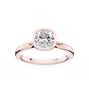 Linda Cushion Lab Grown Diamond Bezel Split Shank Solitaire Engagement Ring