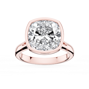 Linda Cushion Lab Grown Diamond Bezel Split Shank Solitaire Engagement Ring