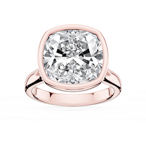 Linda Cushion Lab Grown Diamond Bezel Split Shank Solitaire Engagement Ring