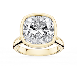 Linda Cushion Lab Grown Diamond Bezel Split Shank Solitaire Engagement Ring