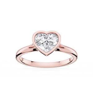 Linda Heart Lab Grown Diamond Bezel Split Shank Solitaire Engagement Ring