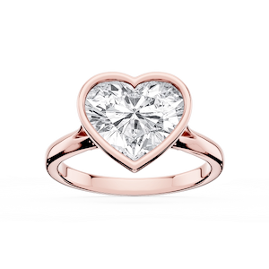 Linda Heart Lab Grown Diamond Bezel Split Shank Solitaire Engagement Ring
